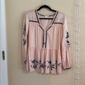 VENUS Pale Pink Embroidered  Long Sleeve